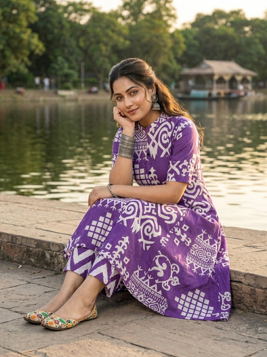 One Day Tale Cotton Kurti Set