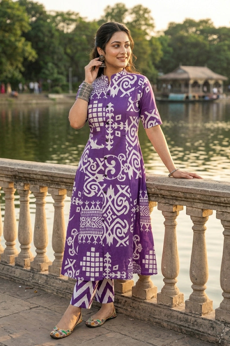 One Day Tale Cotton Kurti Set