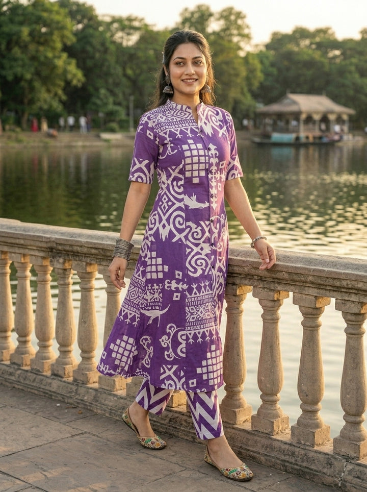 One Day Tale Cotton Kurti Set