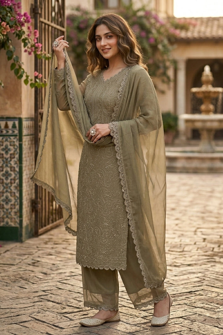 Falling In Love- Georgette Kurti Set