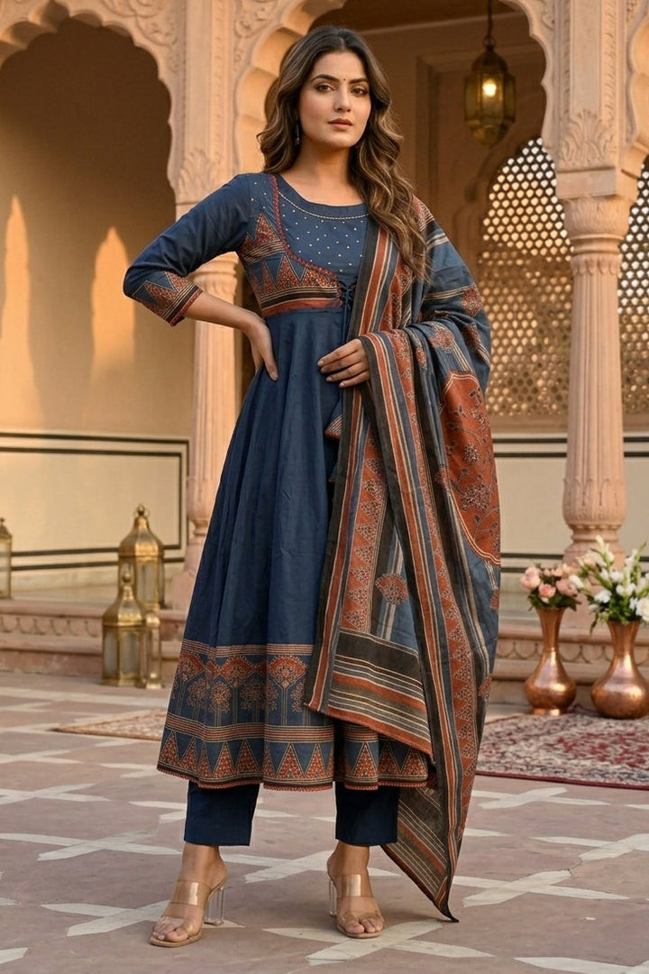 Lightens The Soul Cotton Kurti Set