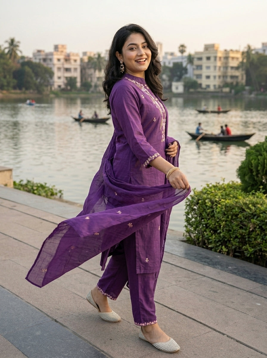 In Color Joy Cotton Kurti Set