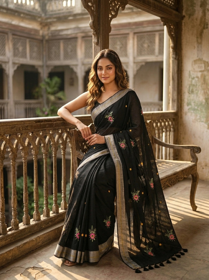 Jasmine Flora Cotton Saree