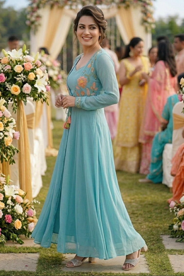 Heavenly Pearl Georgette Co-ord Set