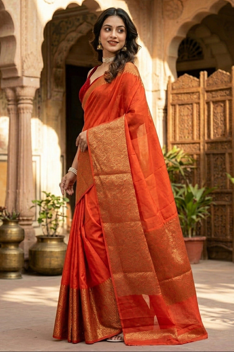 Ravishing Red Saree