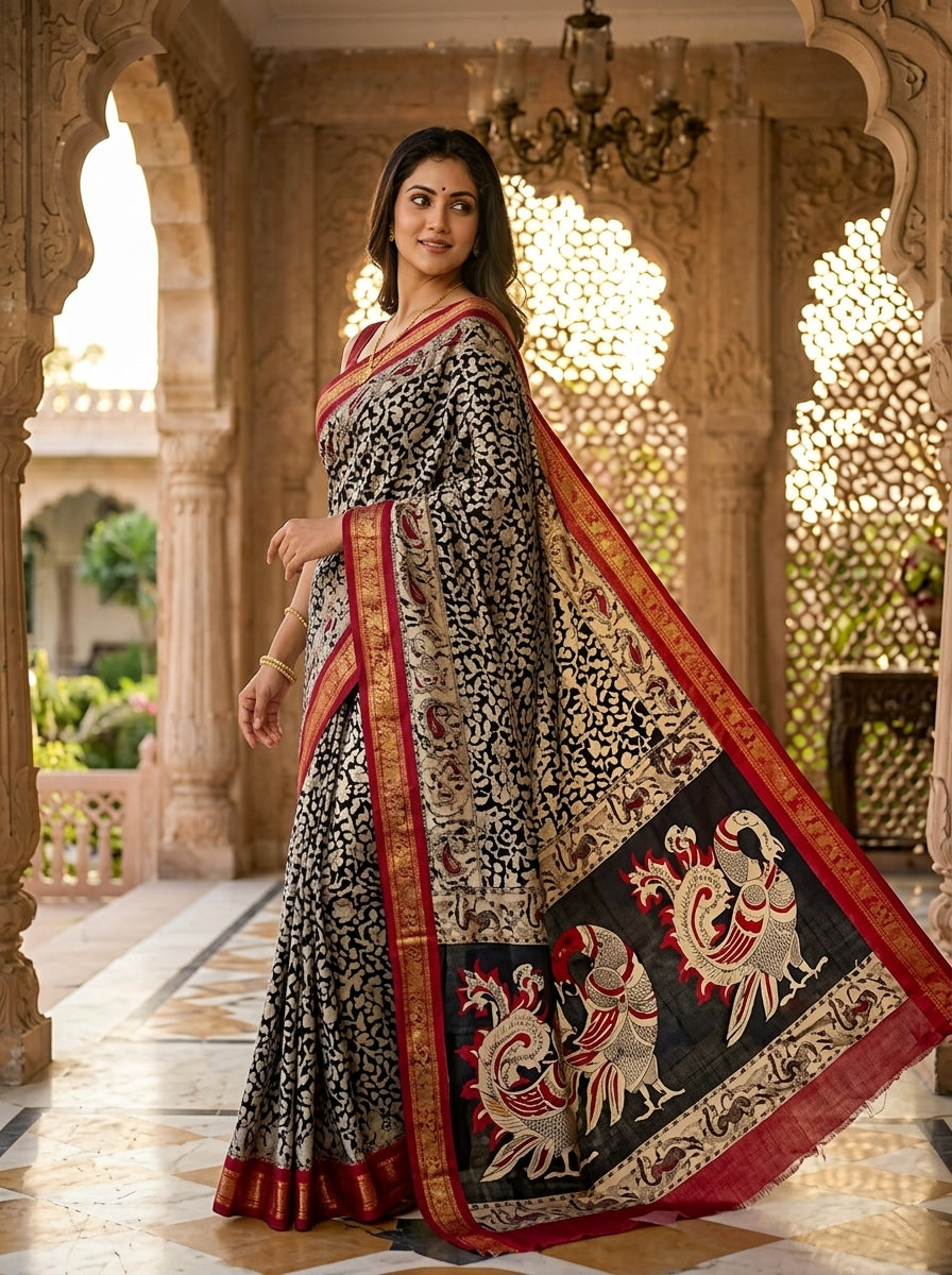 Dressed In Romance Mangalagiri Silk Saree