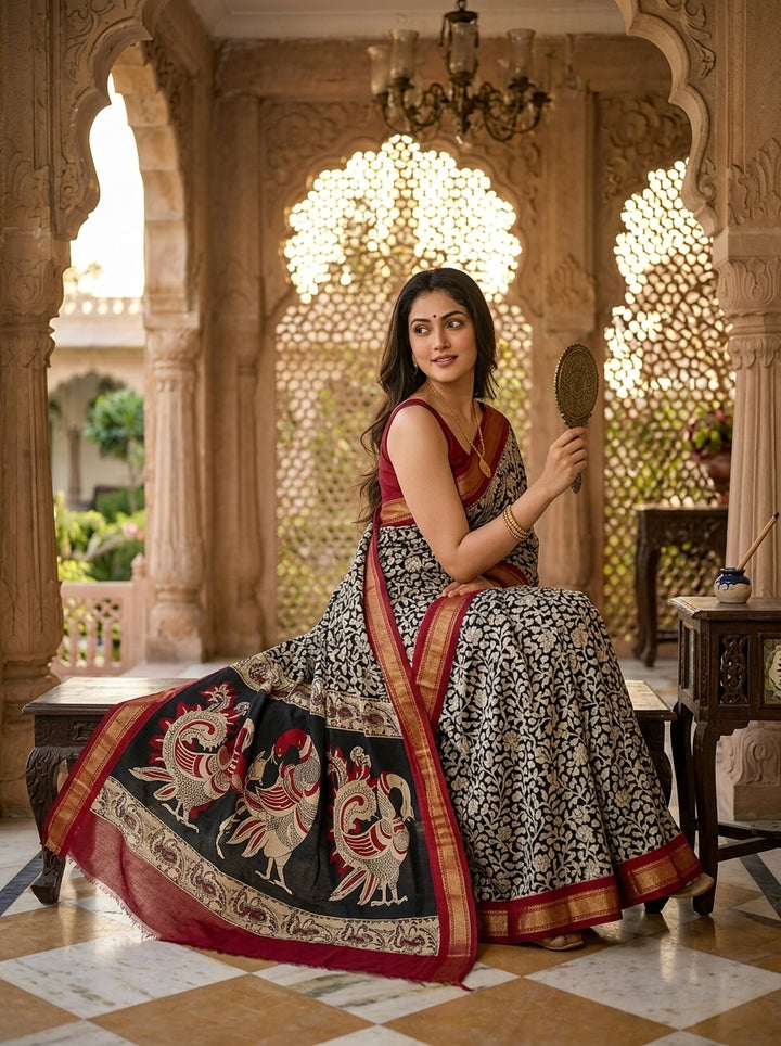 Dressed In Romance Mangalagiri Silk Saree