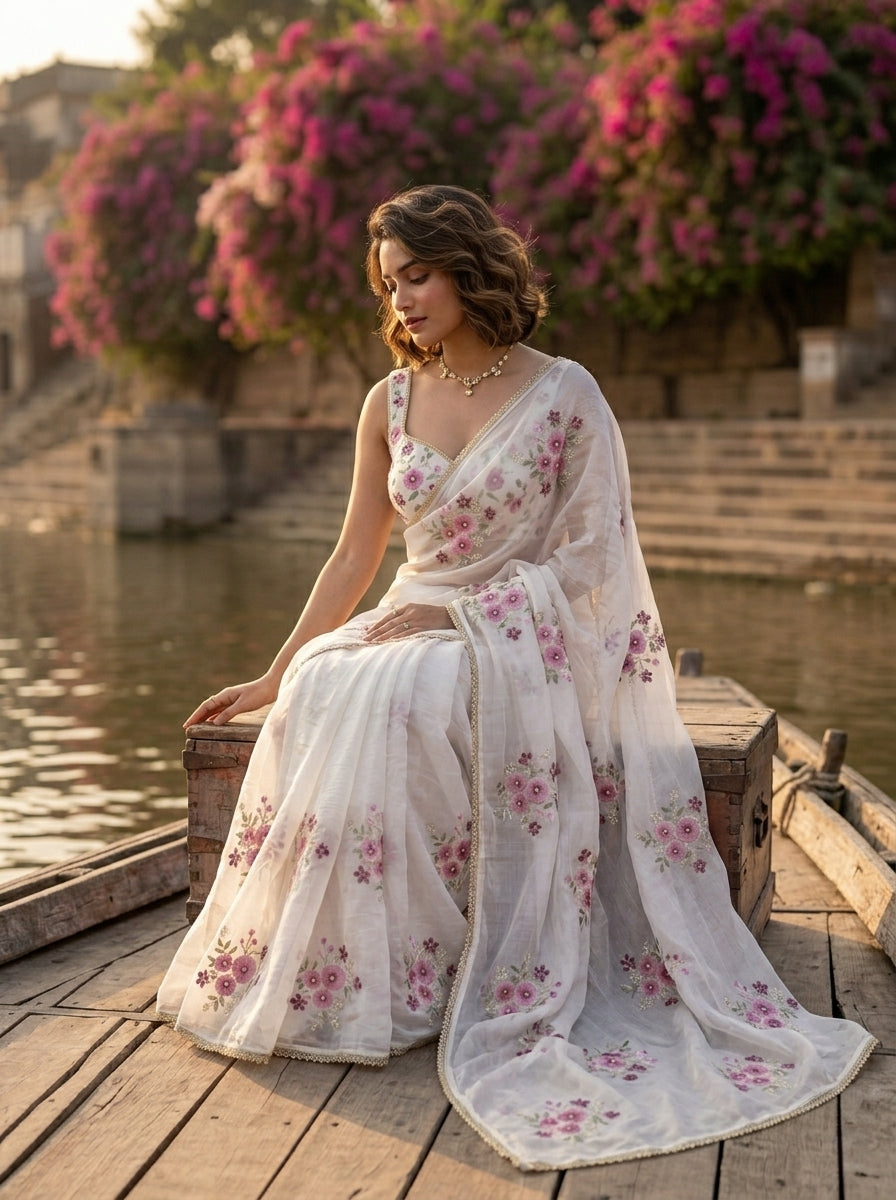 Auspicious Beginning Crush Silk Saree