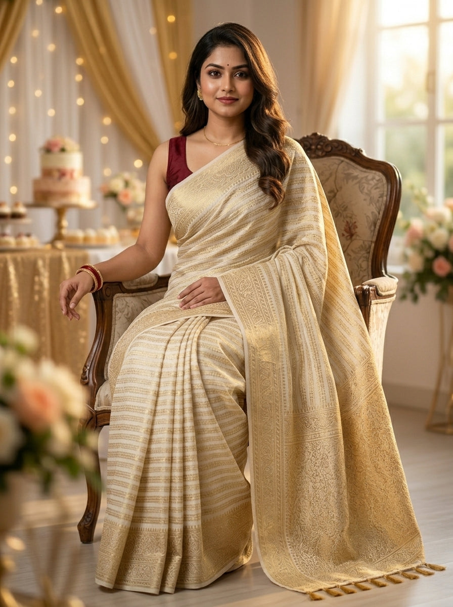 Preciously Kept In Banarasi Georgette  Silk Saree