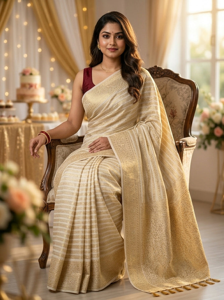 Preciously Kept In Banarasi Georgette  Silk Saree