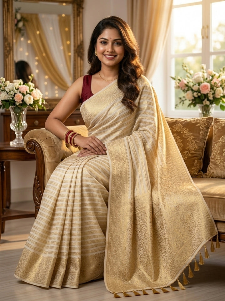 Preciously Kept In Banarasi Georgette  Silk Saree