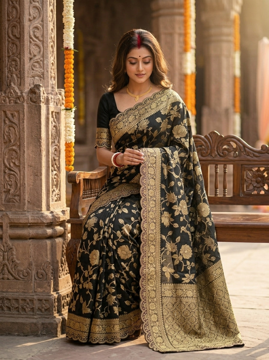 From the Gharana Banarasi Khaddi Georgette Silk