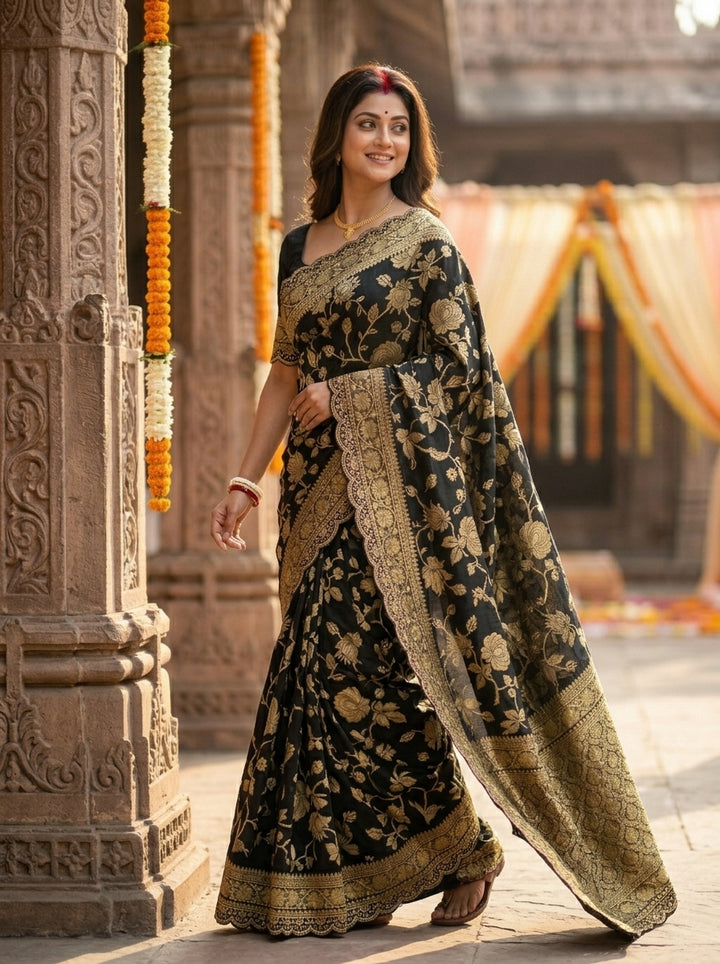 From the Gharana Banarasi Khaddi Georgette Silk
