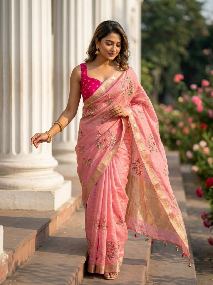 Chinnon World Partywear Fancy Silk Saree