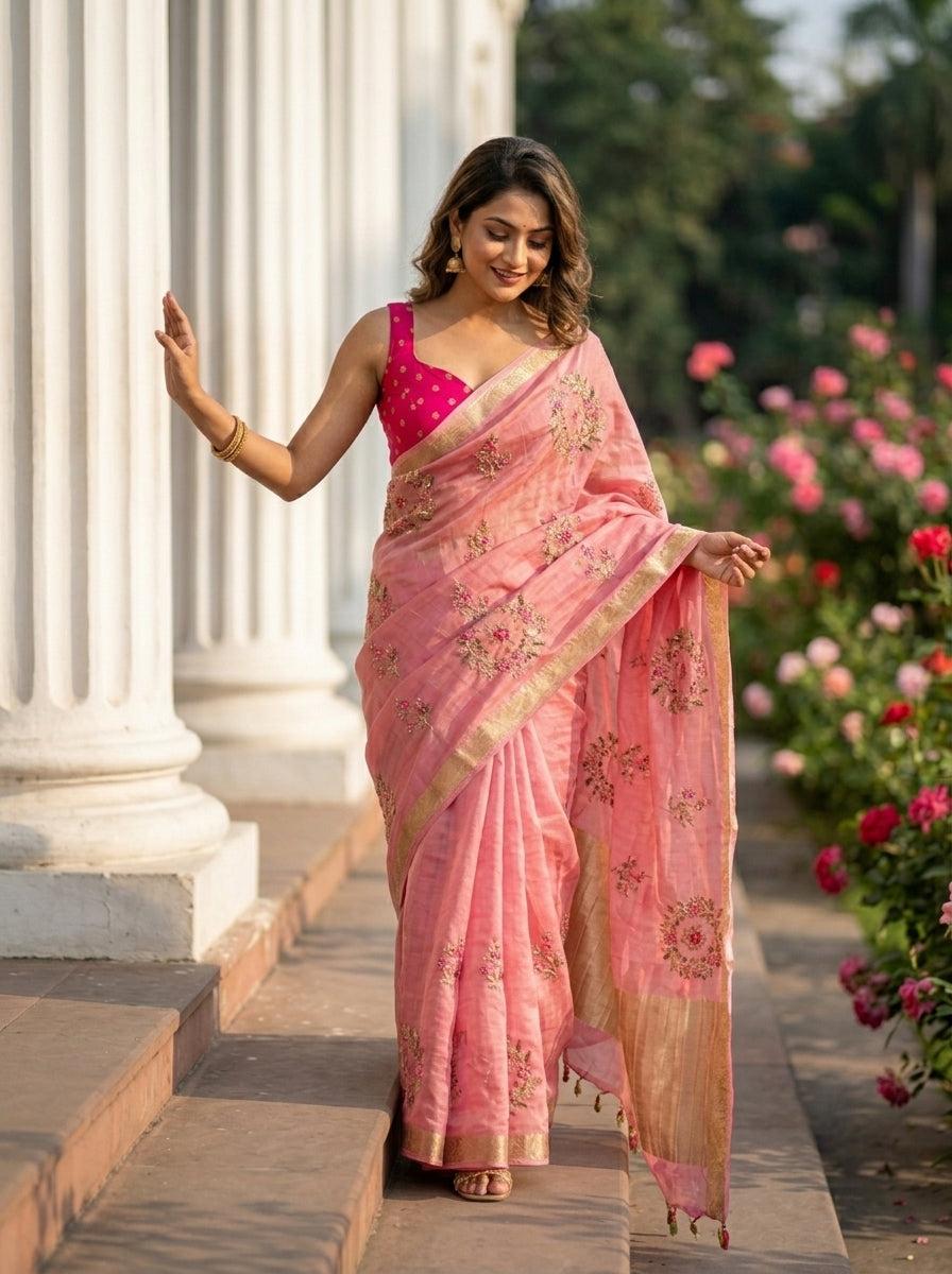 Chinnon World Partywear Fancy Silk Saree