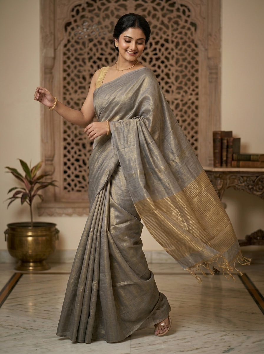 Sonar Sutra Tissue Linen Saree