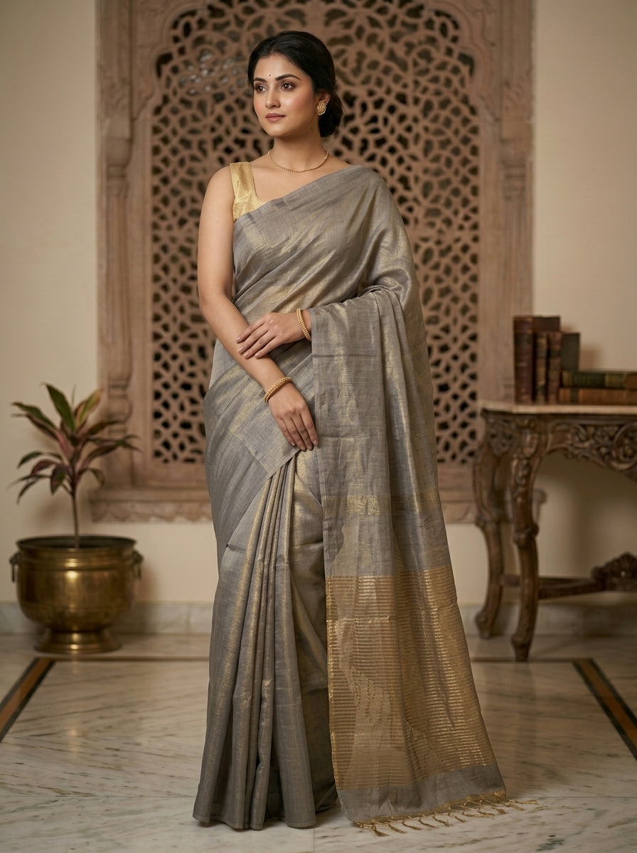 Sonar Sutra Tissue Linen Saree