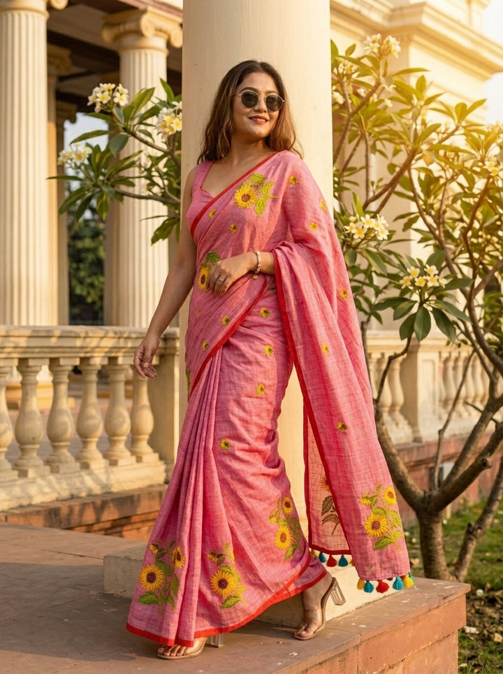 Sunflower Kiran Mul Cotton Saree