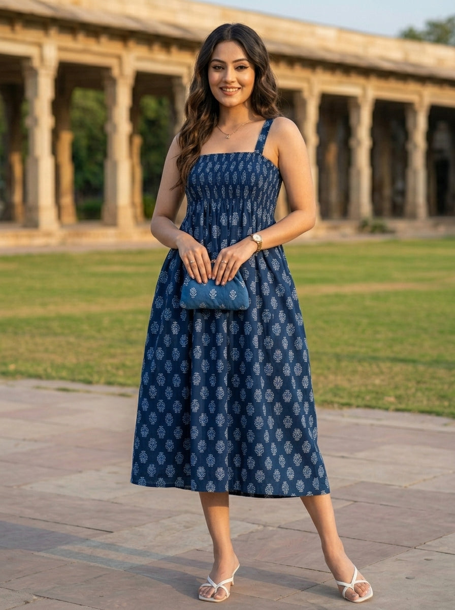 Blue Star Cotton Dress
