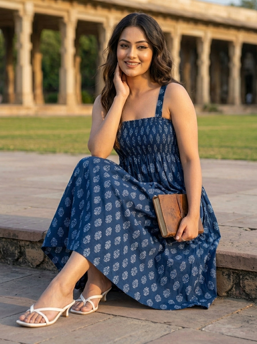Blue Star Cotton Dress