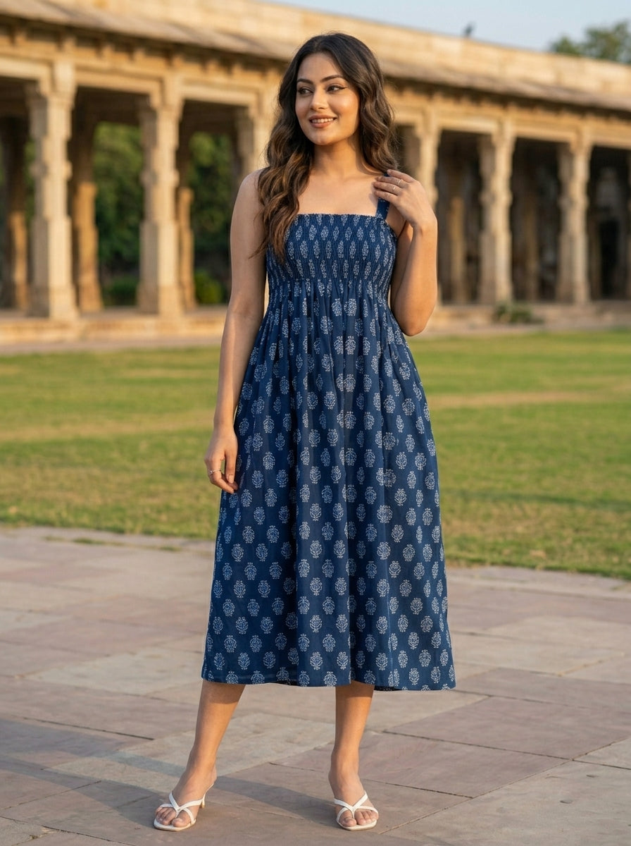 Blue Star Cotton Dress
