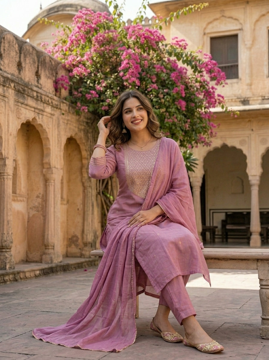 An Ode To Tradition Rayon Kurti Set
