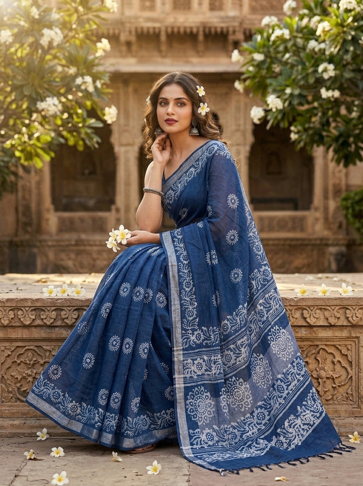 Ronger Porosh (রঙের পরশ) Cotton Linen Saree