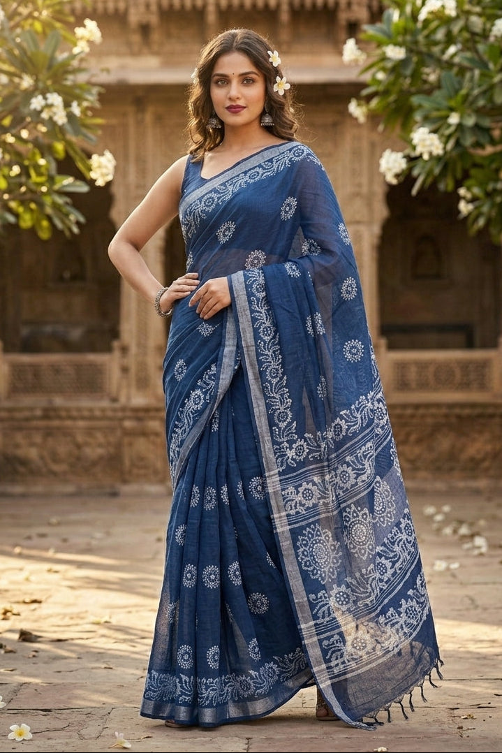 Ronger Porosh (রঙের পরশ) Cotton Linen Saree