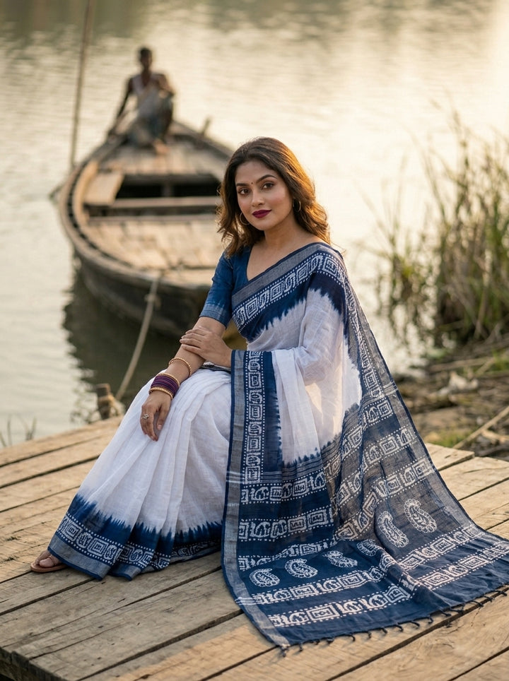 Mrinmoyee (মৃন্ময়ী) Cotton Linen Saree
