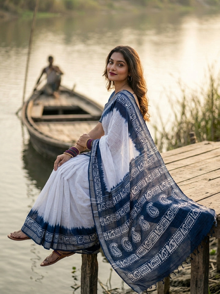 Mrinmoyee (মৃন্ময়ী) Cotton Linen Saree