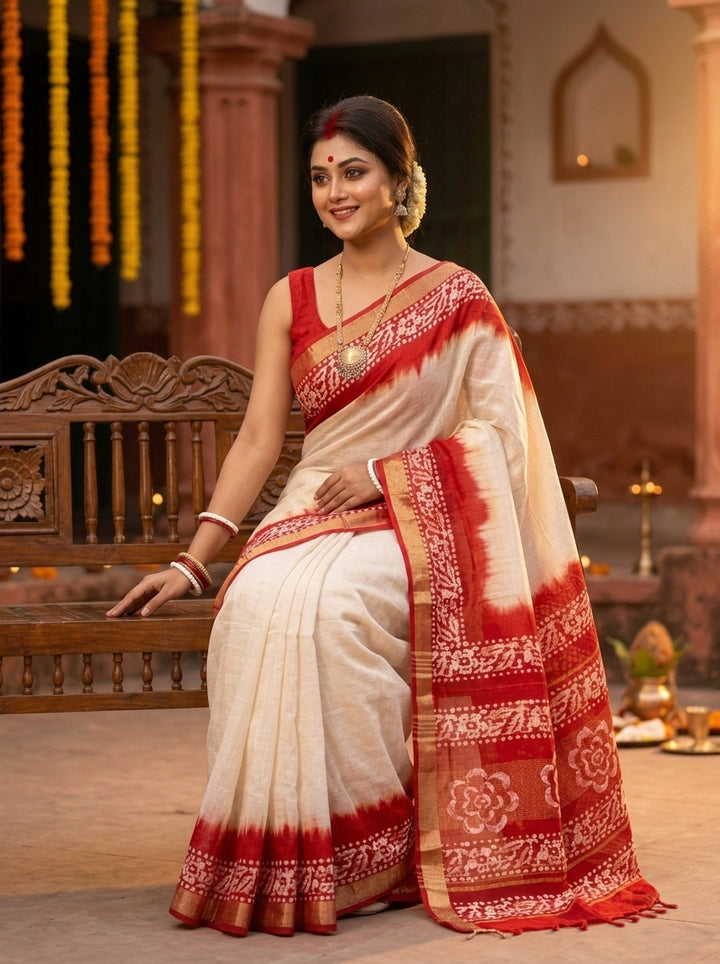 Mrinmoyee (মৃন্ময়ী) Cotton Linen Saree