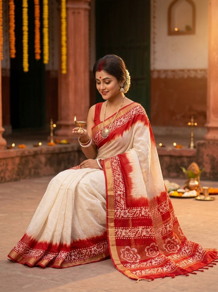 Mrinmoyee (মৃন্ময়ী) Cotton Linen Saree