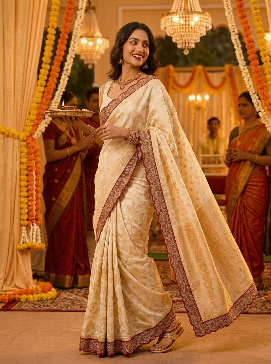Grow -Glow  khaddi Georgette Silk Saree