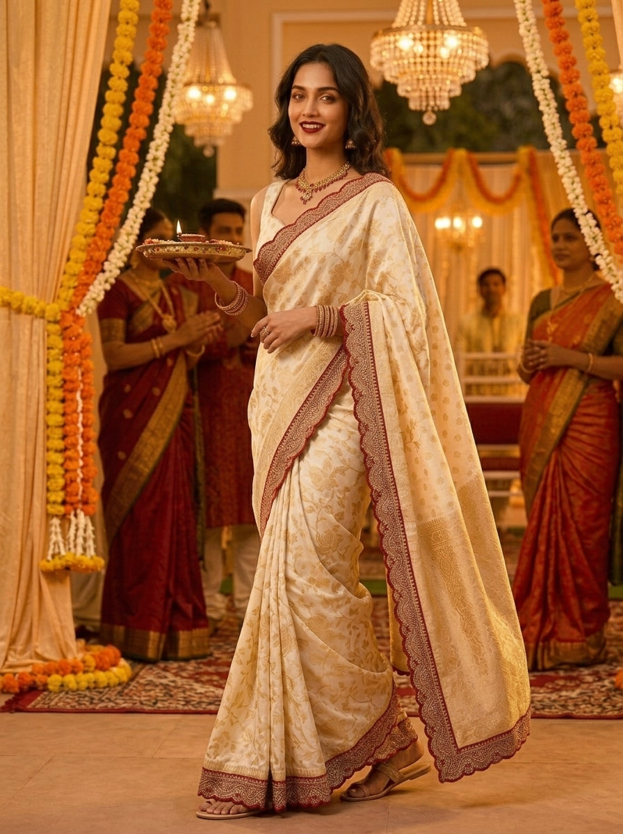 Grow -Glow  khaddi Georgette Silk Saree
