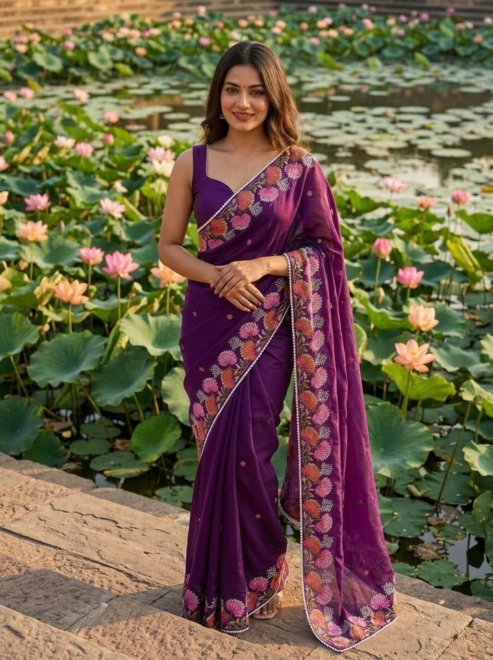 Beloved Lotus Tussar Silk Saree