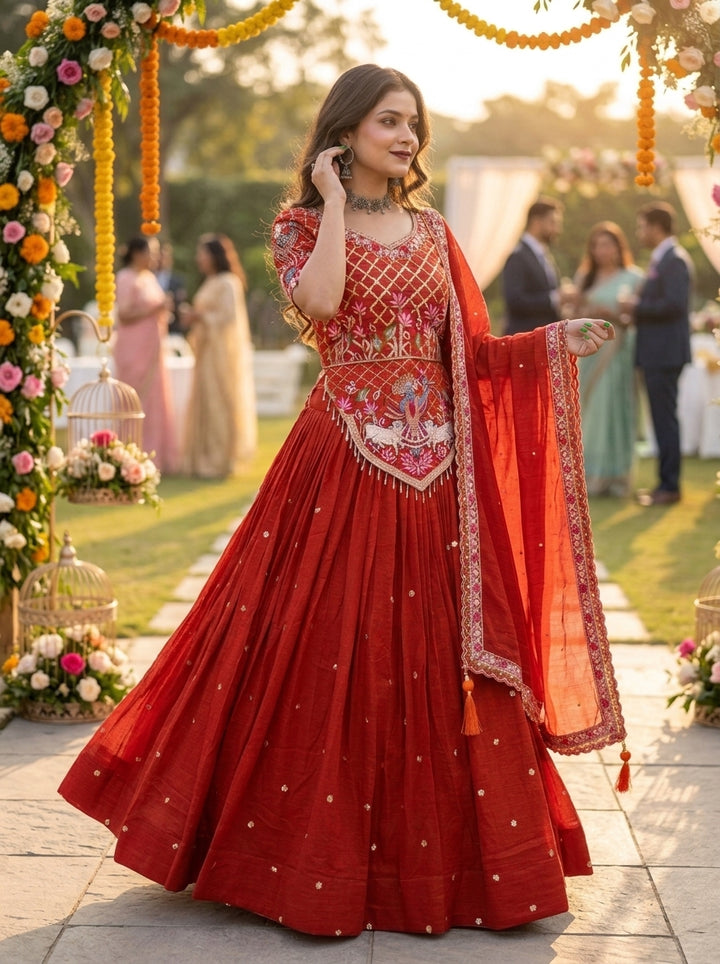 Flame of Grace Silk Lehenga
