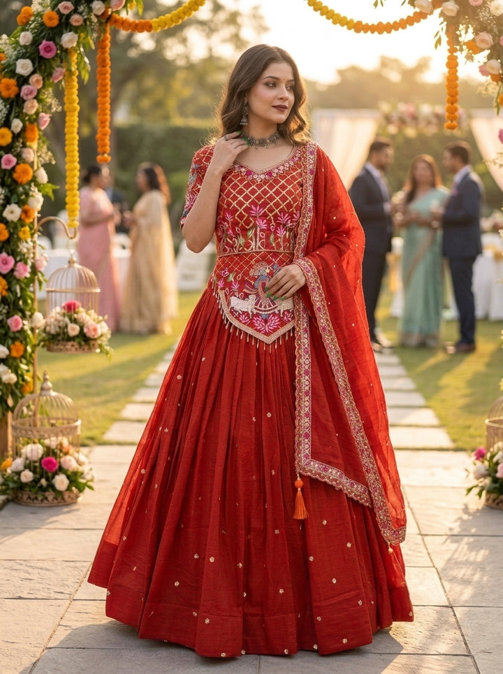 Flame of Grace Silk Lehenga
