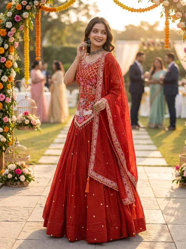 Flame of Grace Silk Lehenga