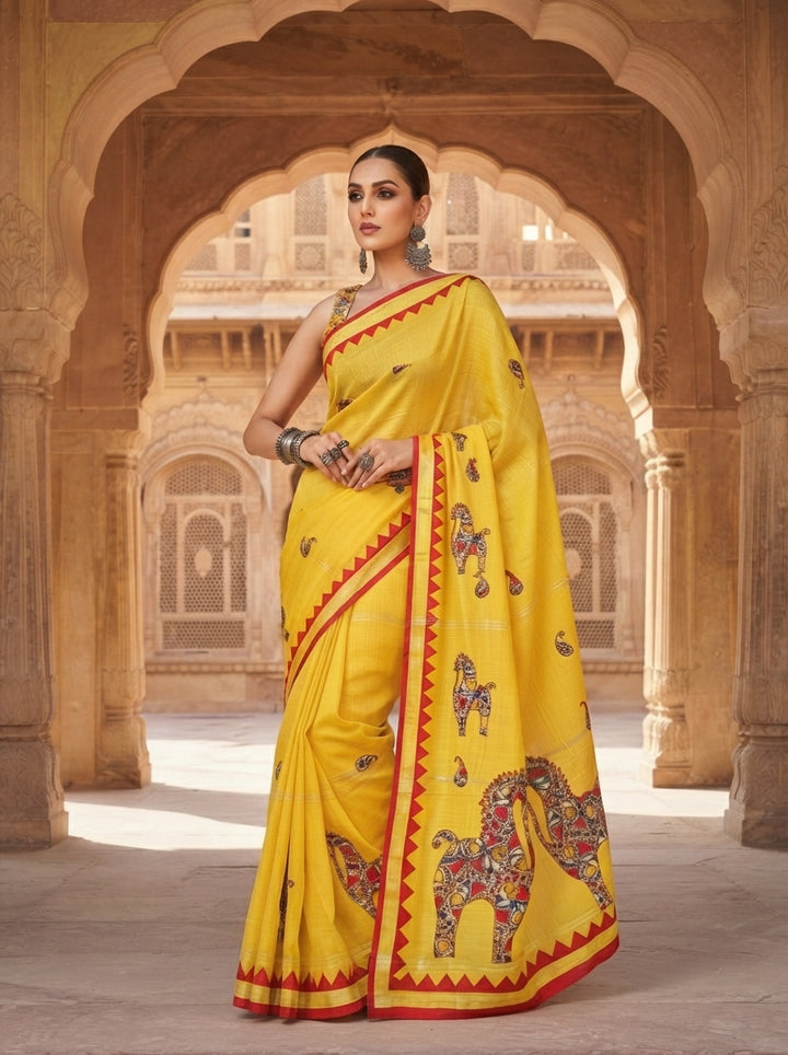 Ashwaroop Madhubani Patch Work Saree