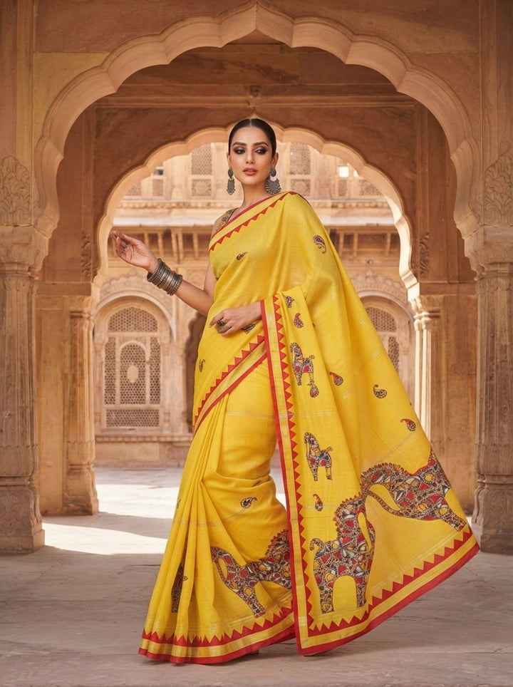 Ashwaroop Madhubani Patch Work Saree