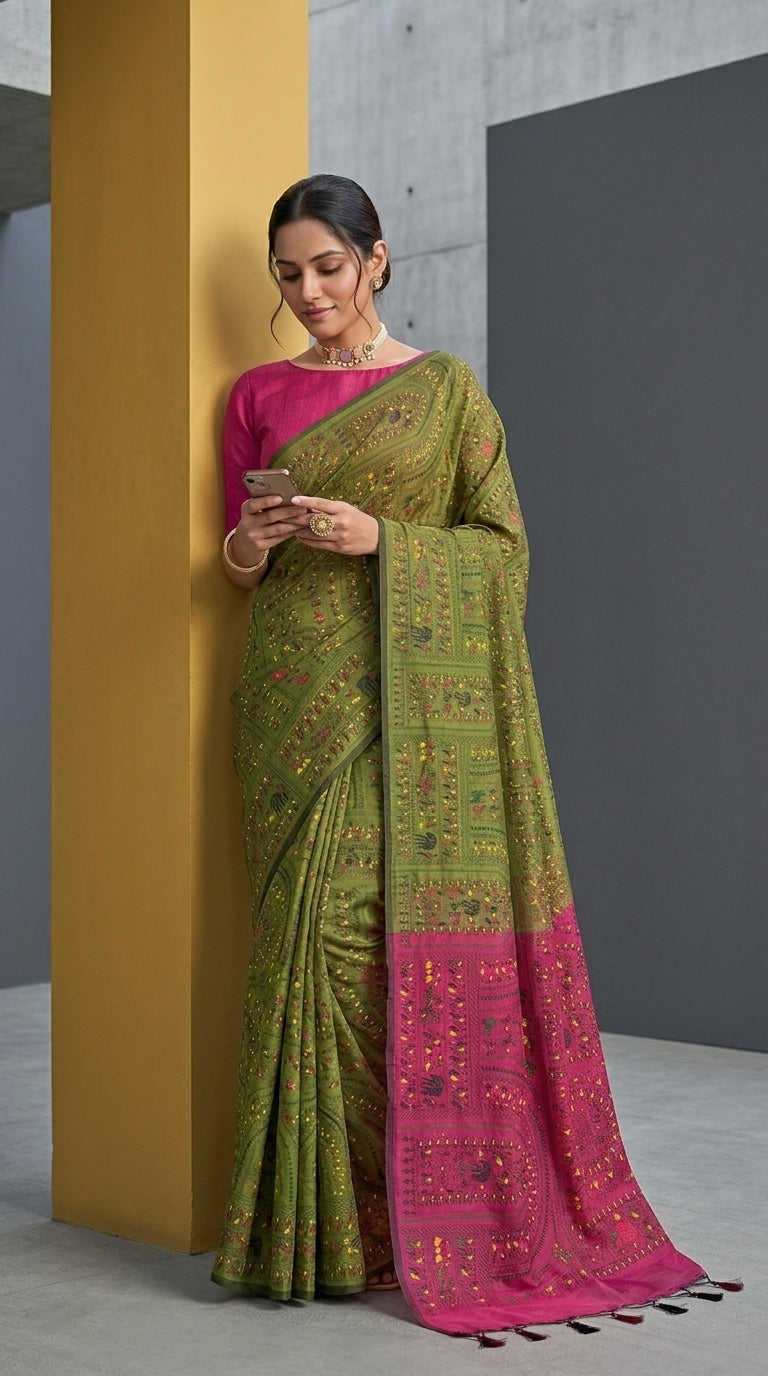 Melody of Colors Cotton Silk Saree