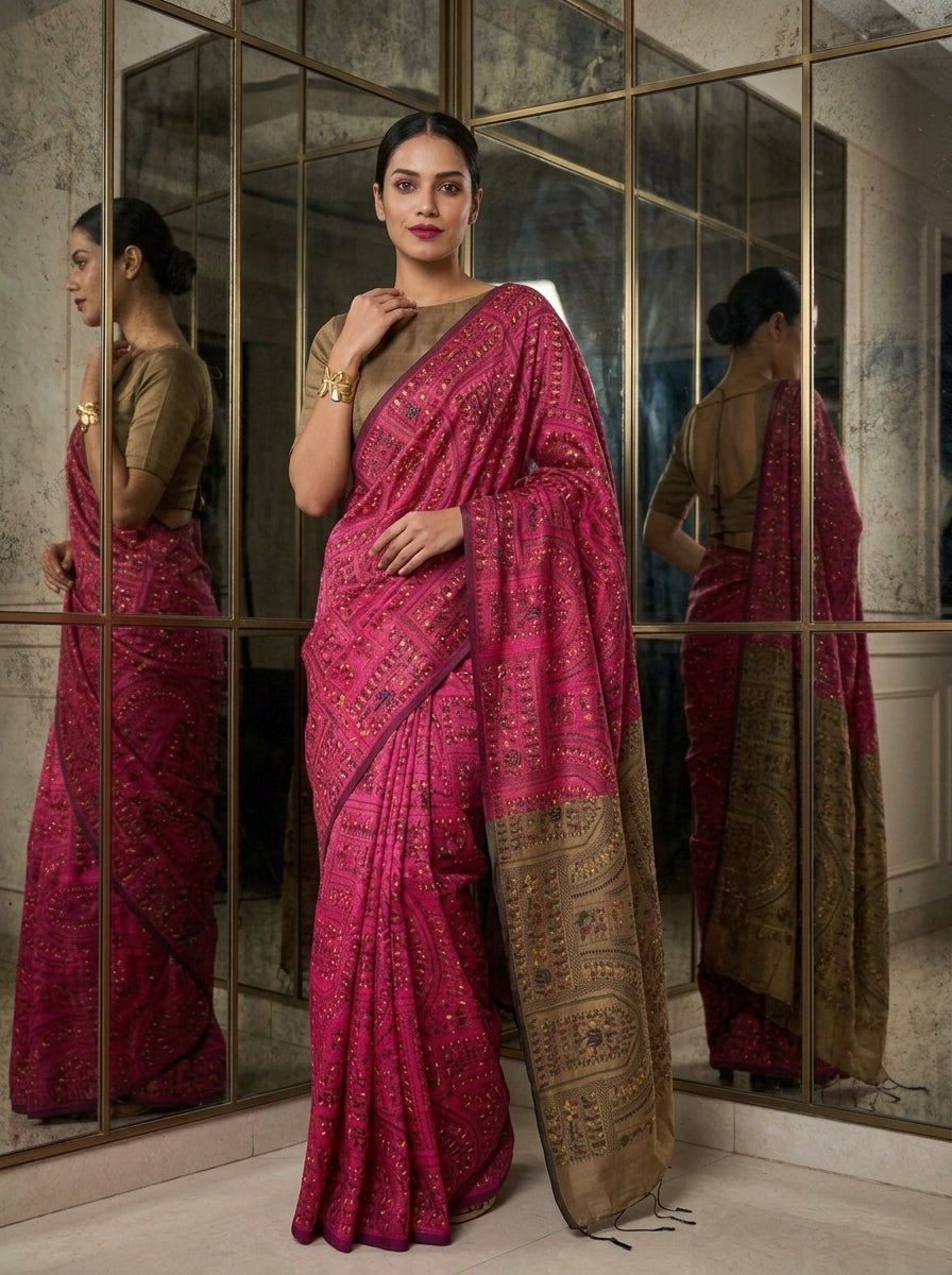Melody of Colors Cotton Silk Saree