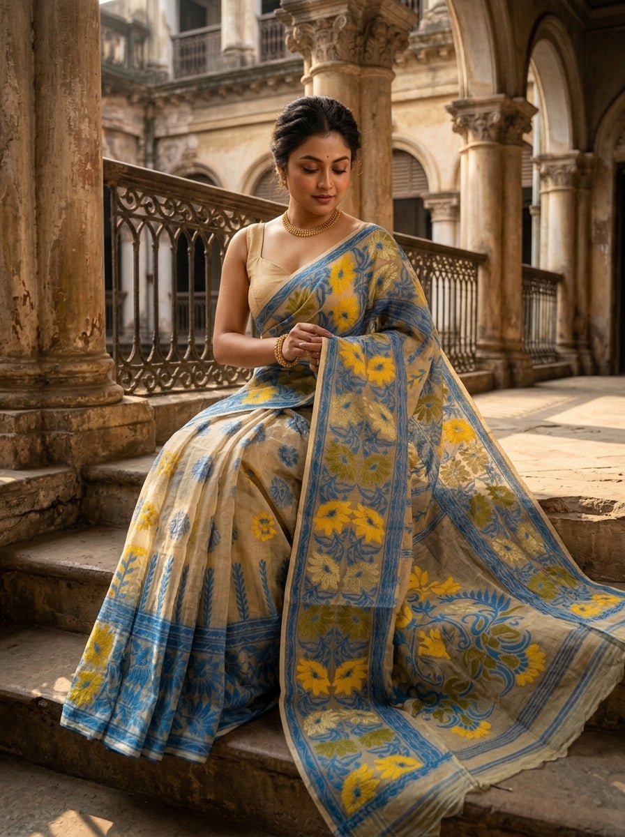 Life Of Flower (DHAKAI JAMDANI SAREE)