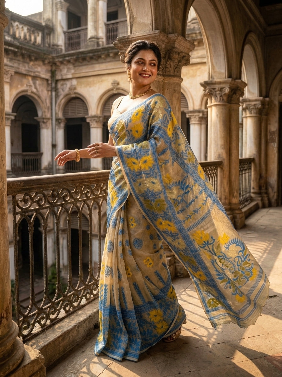 Life Of Flower (DHAKAI JAMDANI SAREE)