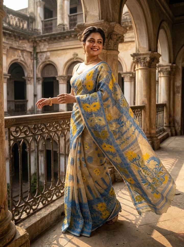Life Of Flower (DHAKAI JAMDANI SAREE)