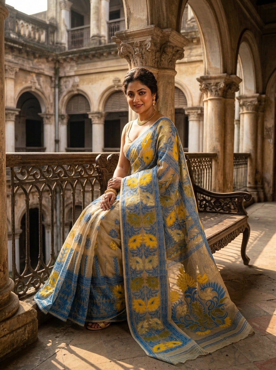 Life Of Flower (DHAKAI JAMDANI SAREE)