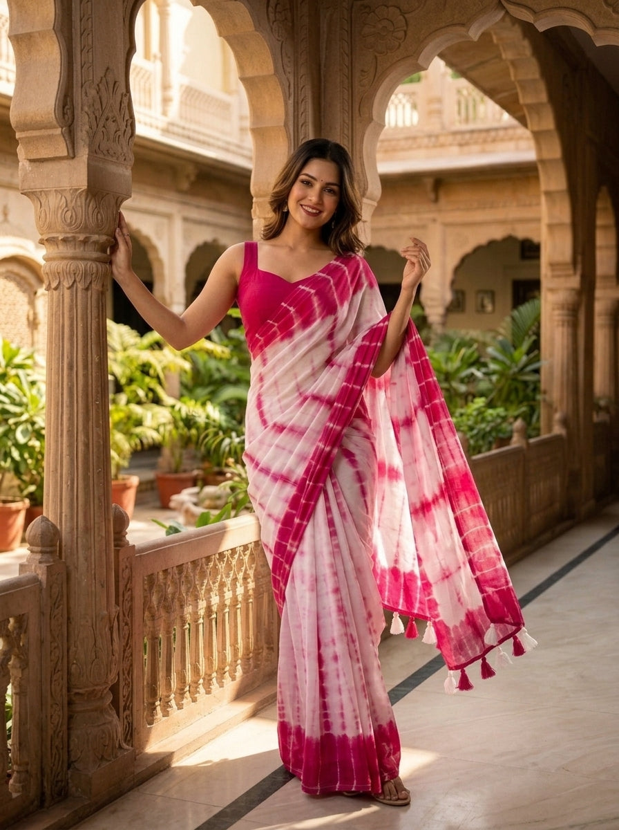 Clouds Of Colour Mul Cotton Saree
