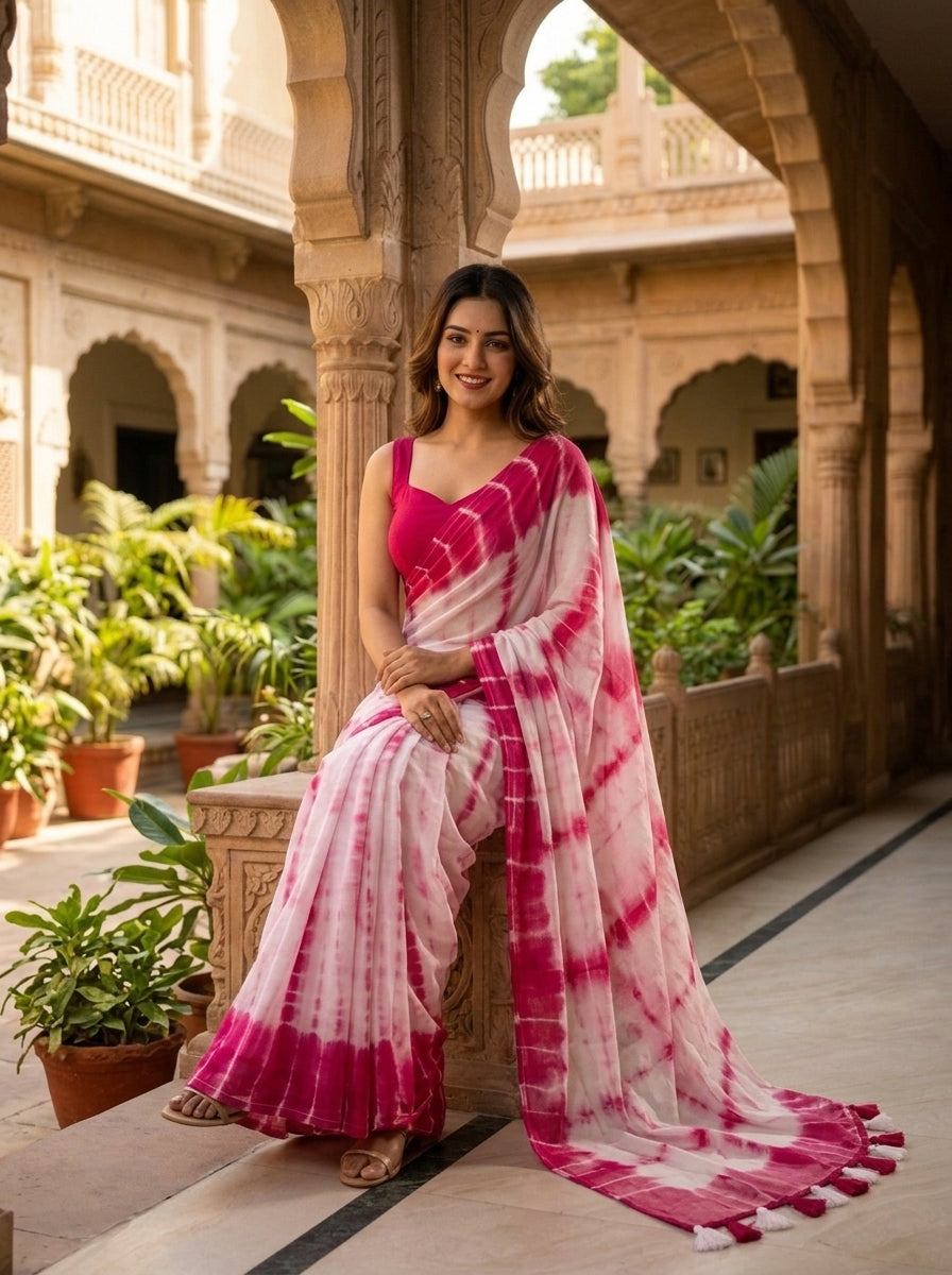 Clouds Of Colour Mul Cotton Saree