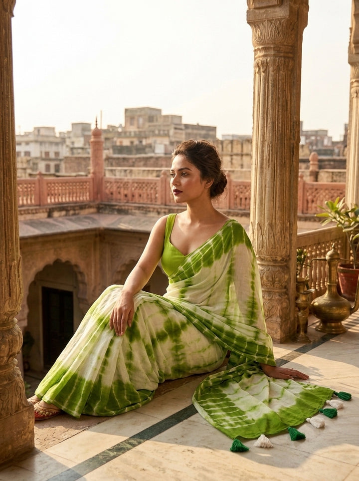Clouds Of Colour  Mul Cotton Saree