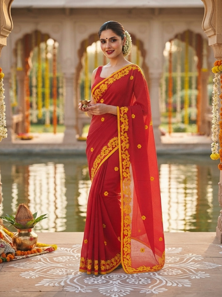 Hridoy rekha Kota Applique Saree